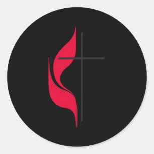 Methodist Cross Flag Christelijke Methodisten Prot Ronde Sticker