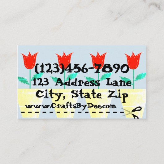 Métiers, cousant, cartes de visite fabriqués à la (Dos)