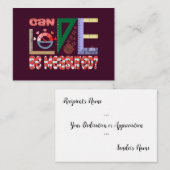 Metingen van liefde notitiekaartje (Voorkant / Achterkant)