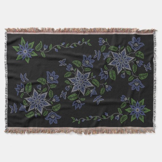 Metis Art Blanket Native BeadingThrow Blankets Deken (Voorkant)