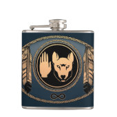 Metis Art Flask Custom Metis Rebellion Flag Flask Heupfles (Voorkant)