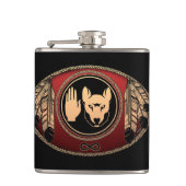 Metis Art Flask Custom Metis Rebellion Flag Flask Heupfles (Voorkant)