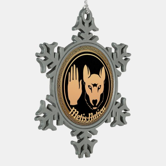 Metis Art kerstversients Tribal Wolf Gifts Tin Sneeuwvlok Ornament (Links)