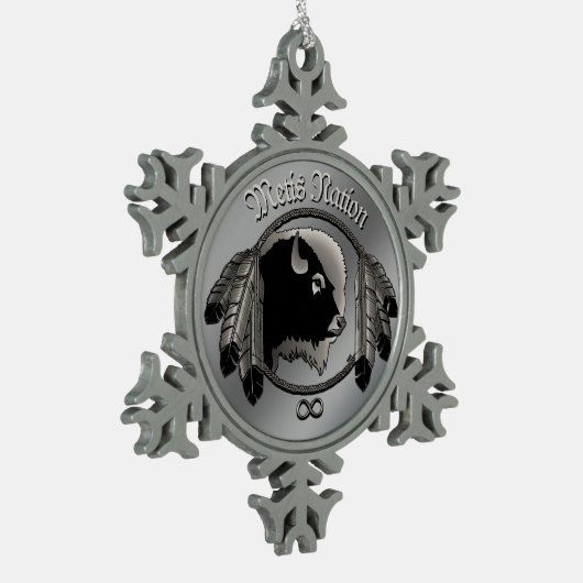 Metis Art kerstversieringen Aangepaste tribale cad Tin Sneeuwvlok Ornament (Links)