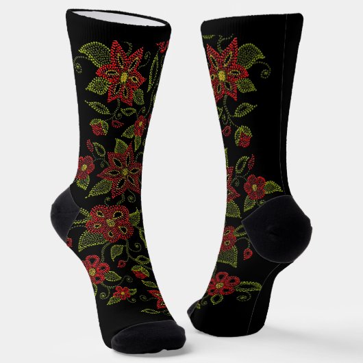 Metis Art Socks Native Beading Socks Customize Sokken (Gebogen)