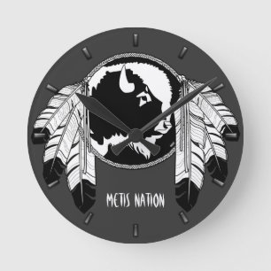 Metis Clock First Nation Spirit Buffalo Wall klok