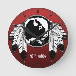 Metis Clock First Nation Spirit Buffalo Wall klok