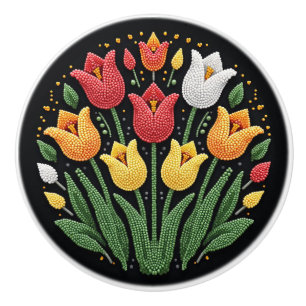Metis First Nations Beadwork Tulpen Keramische Kno Knop