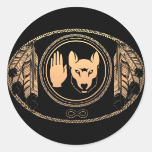 Metis Flag Art Stickers First Nations Wolf Gifts
