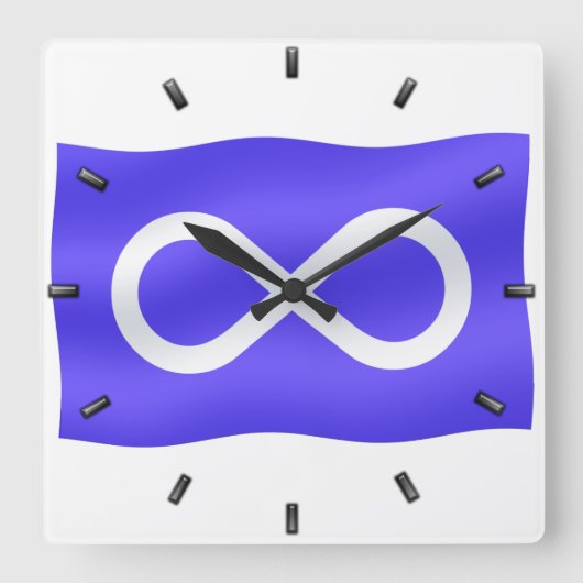 Metis Flag Clock First Nat Flag Wall Clock Vierkante Klok (Voorkant)