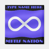 Metis Flag Fridge Magnet Personalized Metis Magnet Magneet (Voorkant)