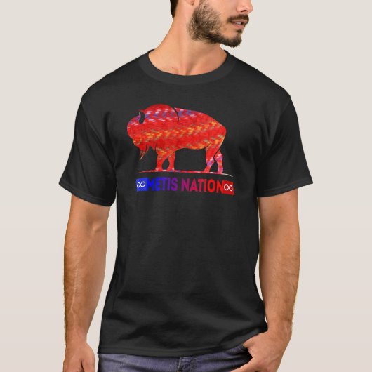 Metis Flag Metis Nation Buffalo Metis Sash  Tee T-shirt (Voorkant)
