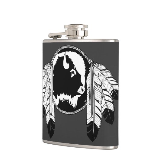 Metis Flask Custom Spirit Buffalo Metis Art Fles Heupfles (Links)