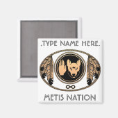 Metis Fridge Magnet Personalized Metis Flag Magnet Magneet (Voorkant / Achterkant)