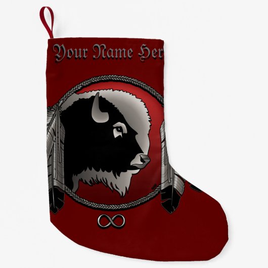 Metis kerststaart Spirit Buffalo stoppen Kleine Kerstsok (Voorkant)