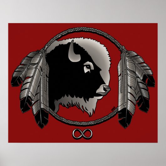 Metis-kunstposter Spirit Animal Native Print Poste (Voorkant)