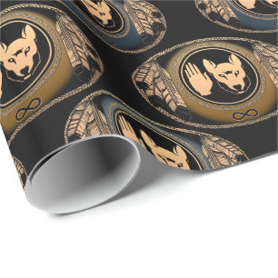 Metis Wrapping Paper First Nations Wolf Art Paper Cadeaupapier