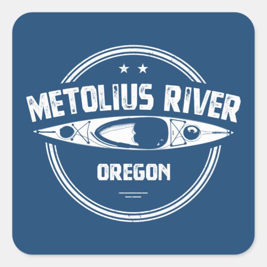 Metolius de Oregon Kayaking Vierkante Sticker (Voorkant)