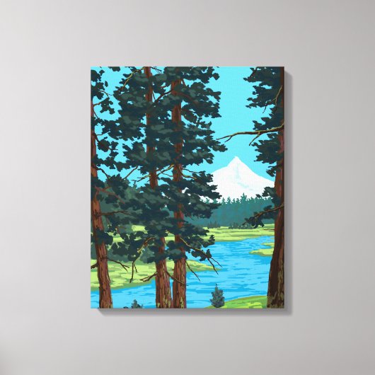 Metolius River Headwaters, Oregon Canvas Afdruk (Voorkant)