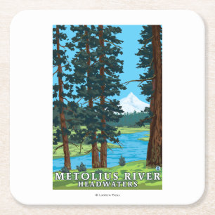 Metolius River Headwaters, Oregon Vierkante Kartonnen Onderzetter