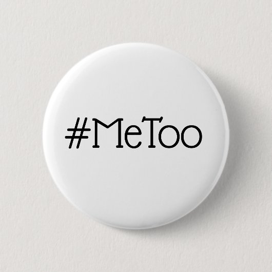 #Metoo Simple Black en White Button (Voorkant)