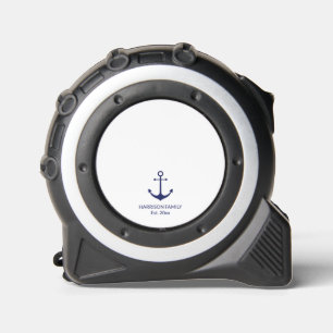 Mètre Ruban Ancrage nautique Marine blanche nom de famille et