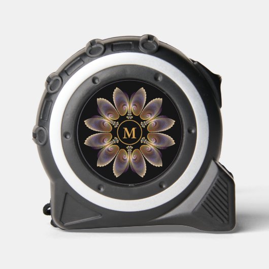 Mètre Ruban Ange Abstraite ailes Mandala Monogramme fractal (Recto)