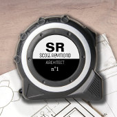 Mètre Ruban Architecte de profession moderne noir et blanc