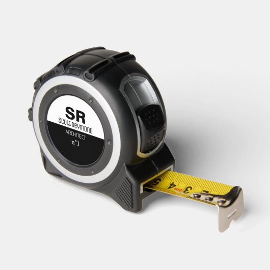 Mètre Ruban Architecte de profession moderne noir et blanc (Angle)