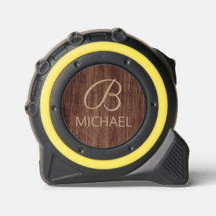 Mètre Ruban Bois Bois Bois Bois Bois Avec Monogramme Nom Perso