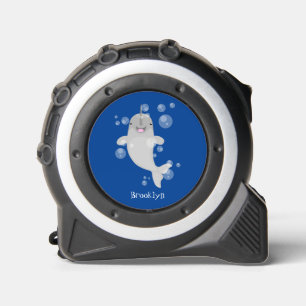 Mètre Ruban Caricature de bulles de narval joyeux