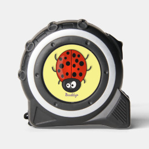 Mètre Ruban Caricature de coccinelle rouge joyeux