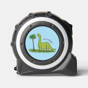 Mètre Ruban Caricature de dinosaure de brontosaurus vert migno
