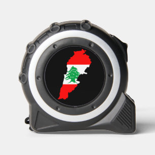 Mètre Ruban Carte du Liban avec drapeau