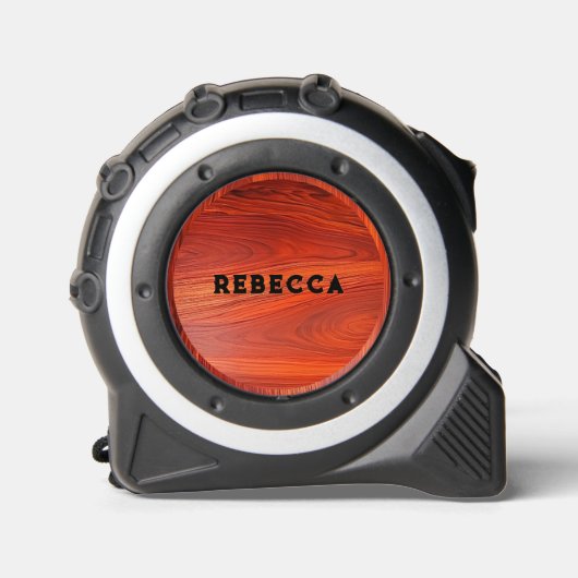 Mètre Ruban Cherry wood texture custom monogram. (Recto)