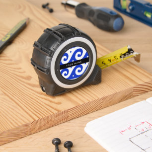 Mètre Ruban Clé de méandre grecque, Clé de vague, Bleu, Votre