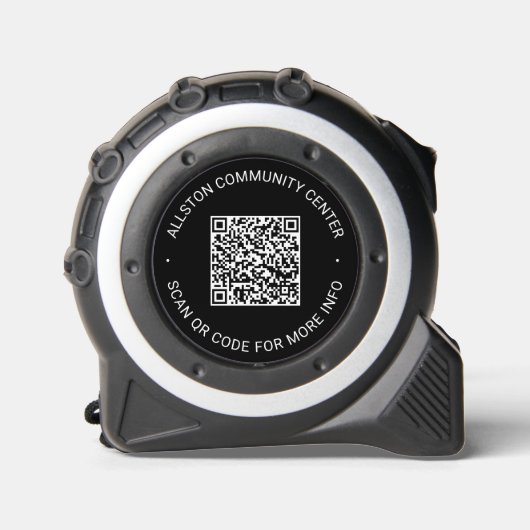 Mètre Ruban Code QR professionnel noir modifier les coordonnée (Recto)