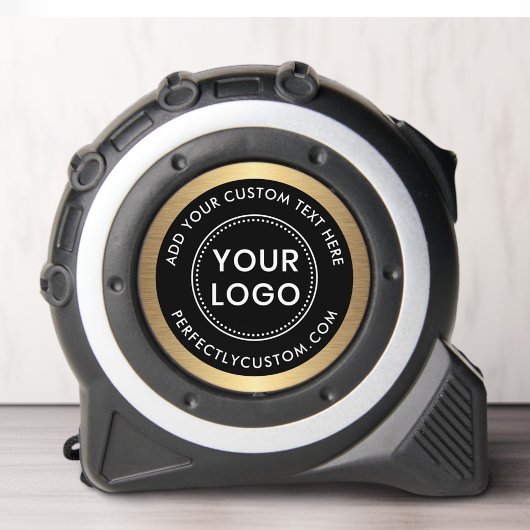 Mètre Ruban Commerce de bordure en dégradé doré du logo