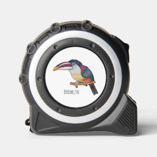 Mètre Ruban Curl crested aracari bird cartoon