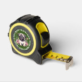 Mètre Ruban Cute Carlin Chien Photo Paws Coeurs Cadre Forêt Ve (Angle)