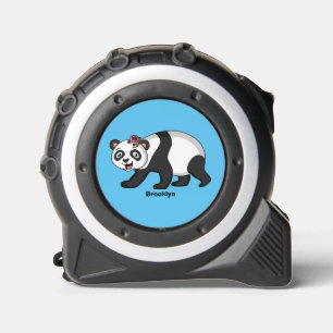 Mètre Ruban Cute happy panda bear with flower cartoon