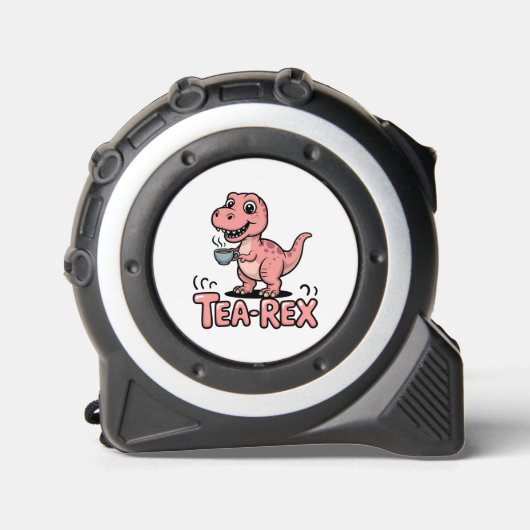 Mètre Ruban Cute Tea-Rex Pink Dinosaur – Sip Happens! (Recto)