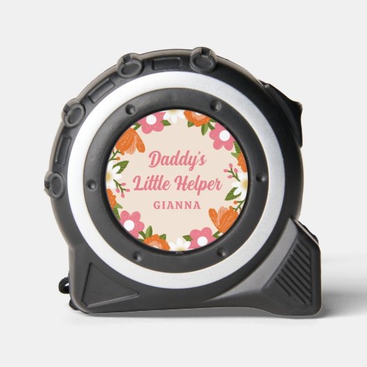 Mètre Ruban Daddy's Little Helper Retro Floral Girls Nom (Recto)