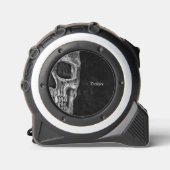 Mètre Ruban Demi-Crâne gothique Cool noir et blanc (Recto)