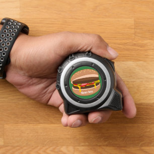 Mètre Ruban Dessin animé de cheeseburger avec son nom pour ama