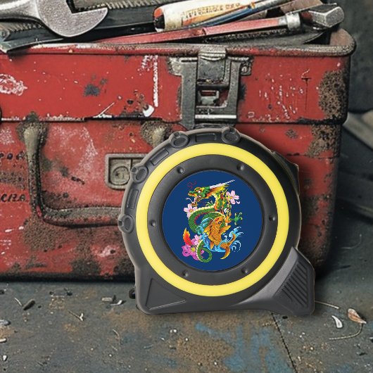 Mètre Ruban Dragon chinois vert Koi