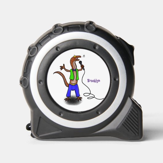 Mètre Ruban Drôle lézard chantant avec bande dessinée de micro (Recto)