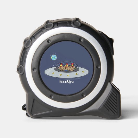 Mètre Ruban Drôle poule dans l'espace dessin animé (Recto)