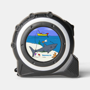 Mètre Ruban Drôle requin couché et dessin animé de pêche