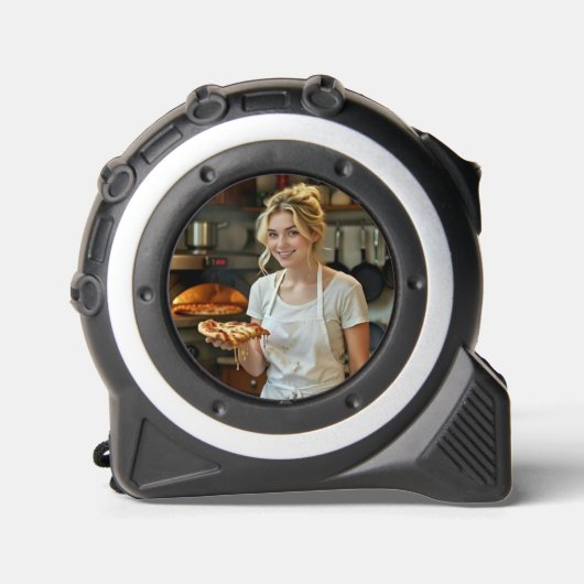 Mètre Ruban Eating Pizza Photo Personalize Customize (Recto)